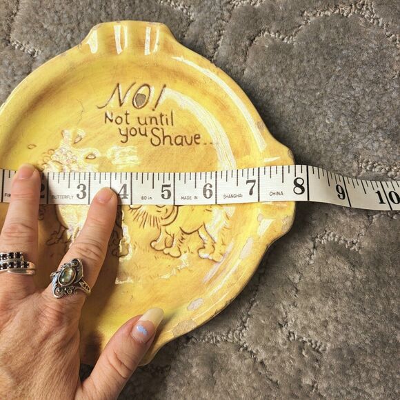 RISQUE ASHTRAY NOT UNTIL YOU SHAVE POODLE SCOTTIE DOGS DIRTY HUMOR VTG MANCAVE - Picture 4 of 6